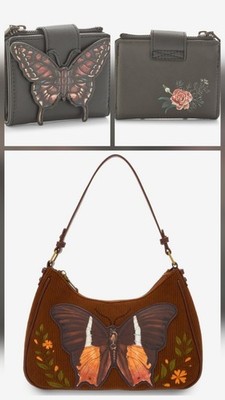 NWT Butterfly Patch CORDUROY Shoulder BAG & WALLET! Whimsigoth Fairy