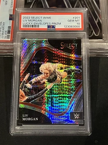 2022 Select WWE Liv Morgan Lucky Envelopes Prizm 3/8 #201 PSA 10 POP 1