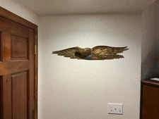 Carved Wooden Eagle Plaque Folk Style of John Haley
