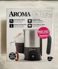 Aroma Hot Froth X-Press Cappuccino Milk Frother Heating System Pre Owned LikeNew