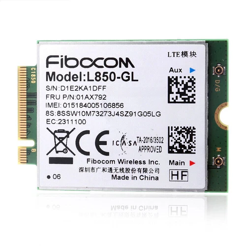 01AX792 L850-GL LTE 4G WWAN Card For Thinkpad X280 T480 T480S T580 P52S L480 P52 - Picture 1 of 4