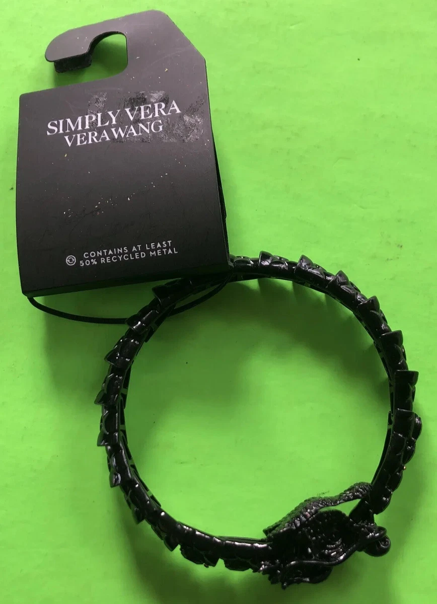 Simply Vera Vera Wang Jet Tone DRAGON Bangle Wrap Bracelet NEW