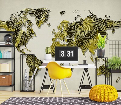 3D Gold Texture Map O1206 Wallpaper Wall Murals Removable Wallpaper Sticker Eve