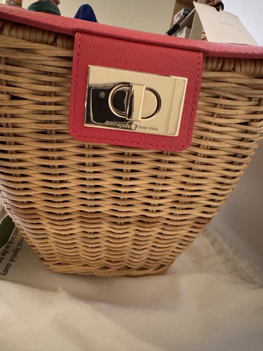 KATE SPADE PICNIC PERFECT 3D WICKER 🍓STRAWBERRY 🍓 BASKET