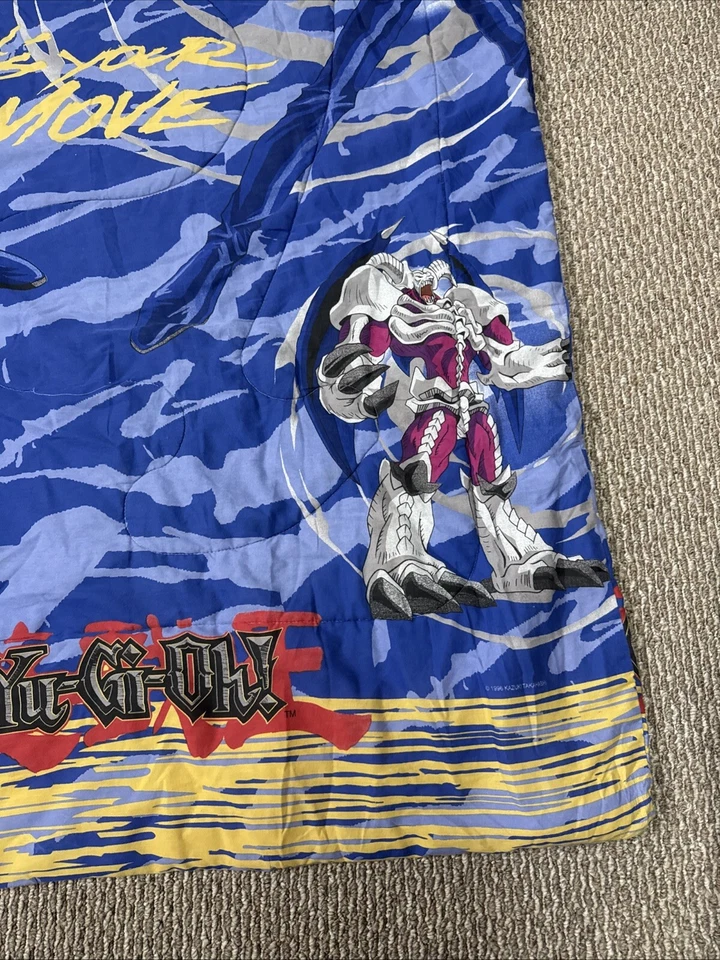 Vintage Yu-Gi-Oh! 1996 Kazuki Takahashi Comforter & Pillow 86" x 63" Twin/Full - Image 4 of 4