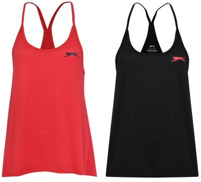 New Slazenger Swing Vest Tank Top Ladies Womens Gym Training Fitness Pink  Black