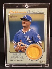 WILLIE CALHOUN 2017 TOPPS HERITAGE MINORS CLUBHOUSE COLLECTION RELIC /50