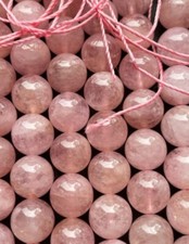 Natural Morganite Round Shape Pink Berry Gemstone Beads 6 mm 8 mm 15.5 Strands