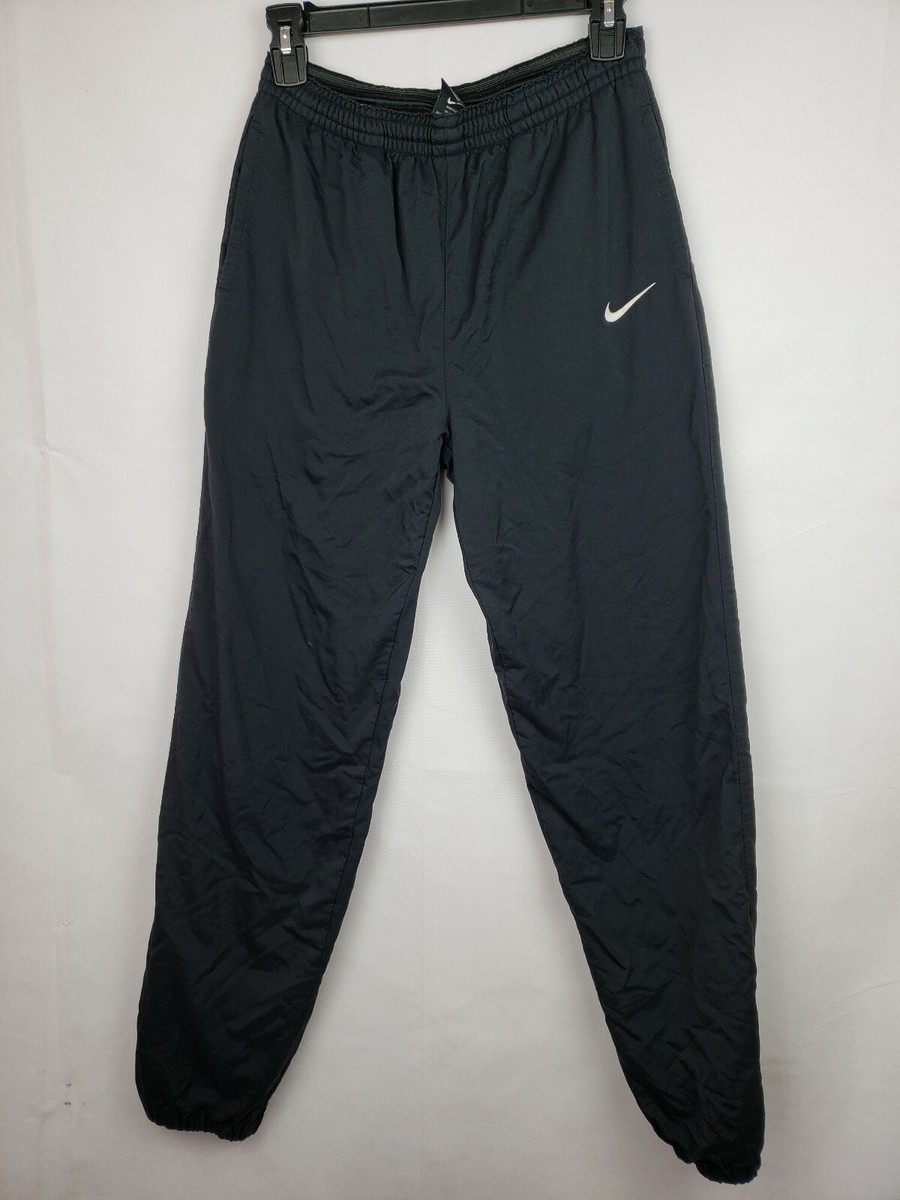 Nike youth Lined Track Pants Pockets Black Ankle Zippers Size XL
