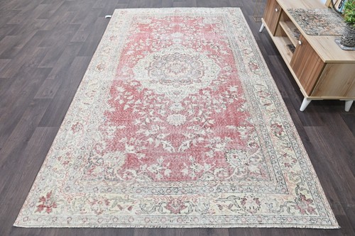 Oushak 6x10,Turkish Rug,vintage,anatolian,RED,kilim,Bohemian,handmade,wool