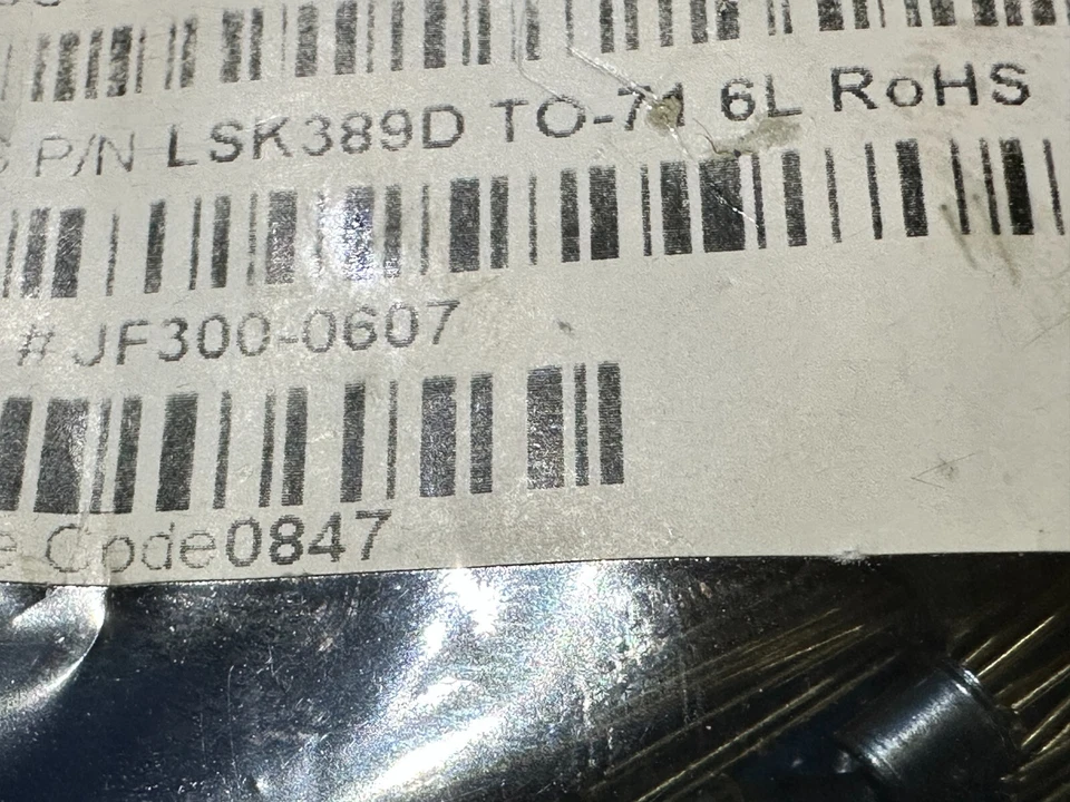 Set of 2 Linear Systems LSK389D TO-71 6L ROHS 100% TESTED ULTRA-LOW-NOISE JFET - Image 2 of 2