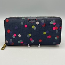 Fossil Polka Dot Bubble Pattern Zip-Around Accordion Style Wallet Clutch