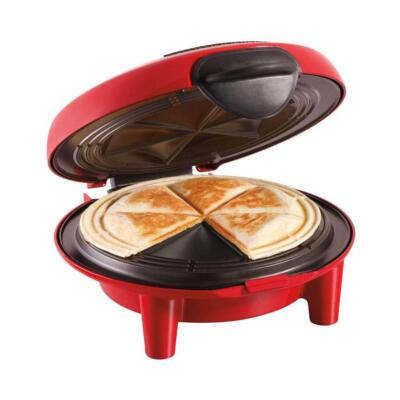 Quesadilla Maker 6 Wedge Non Stick Surface Lockable Lid Mess Free Food Prep Red