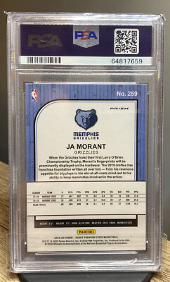 2019 NBA HOOPS PREMIUM STOCK SILVER LASER Ja Morant 🔥 Rookie RC