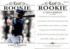 2024 Leaf ROOKIE CADE BODINE RC #RA-55 BASEBALL COASTAL CAROLINA UNIVERSITY