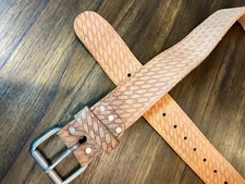 Work Belt Top Grain Leather 29-46,No E4521  CUSTOM LEATHERCRAFT adjustable mens