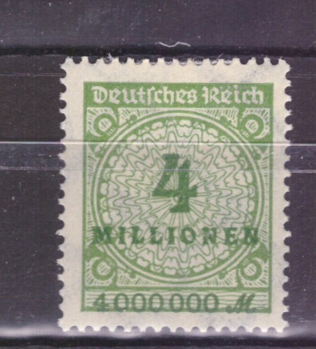 FRANCOBOLLI Germania REICH 1923 Serie dei Milioni 4 Mn. MH* UNI297 - 第 1/1 張圖片