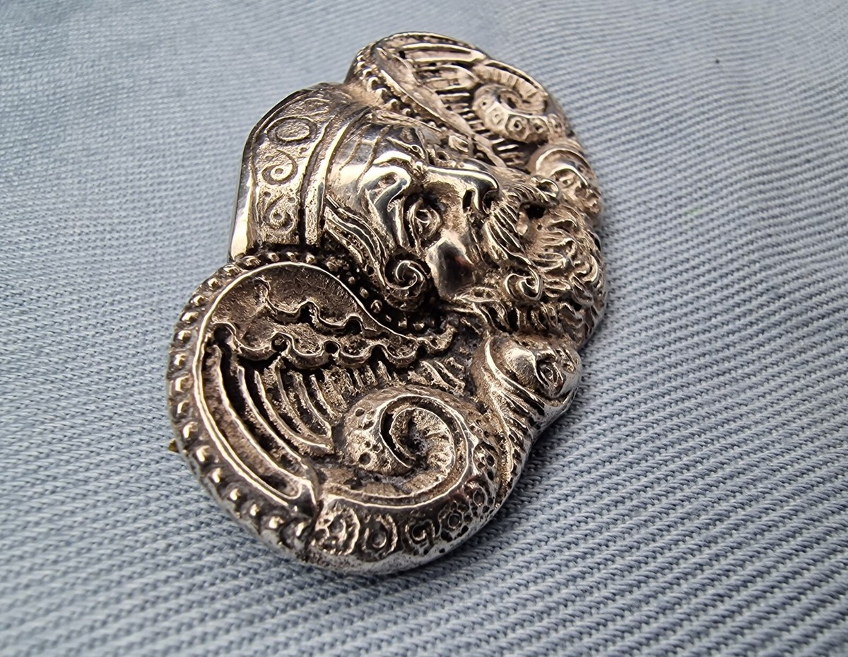 Henrik Moller Trondheim Norway rare antique silver 830 brooch