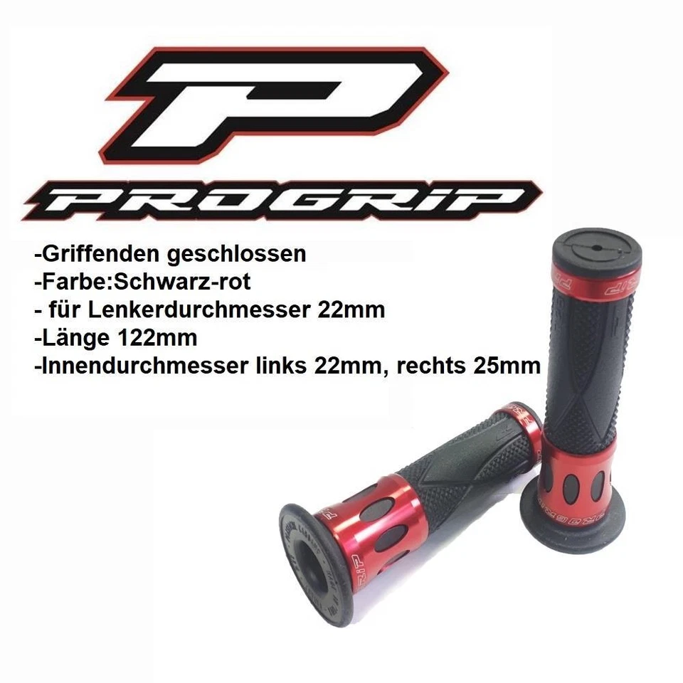 Progrip Manopole Alluminio Rosso per Suzuki GS 500 E GS500 GS500E F GS500F - Изображение 3 из 3