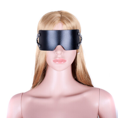 PU Leder Augenklappe Schatten Maske Abdeckung Blinder Blindfalte Rollenspiel Schwarz Rot