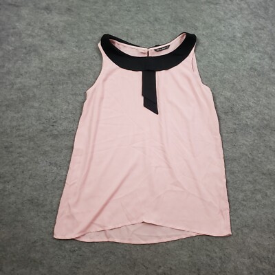 Sela Collection Shirt Womens Medium Pink Blouse Sleeveless High Neck Ladies
