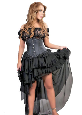 Skirt Women's XL Black Chiffon Ophelie Renaissance Octoberfest Halloween Pirate