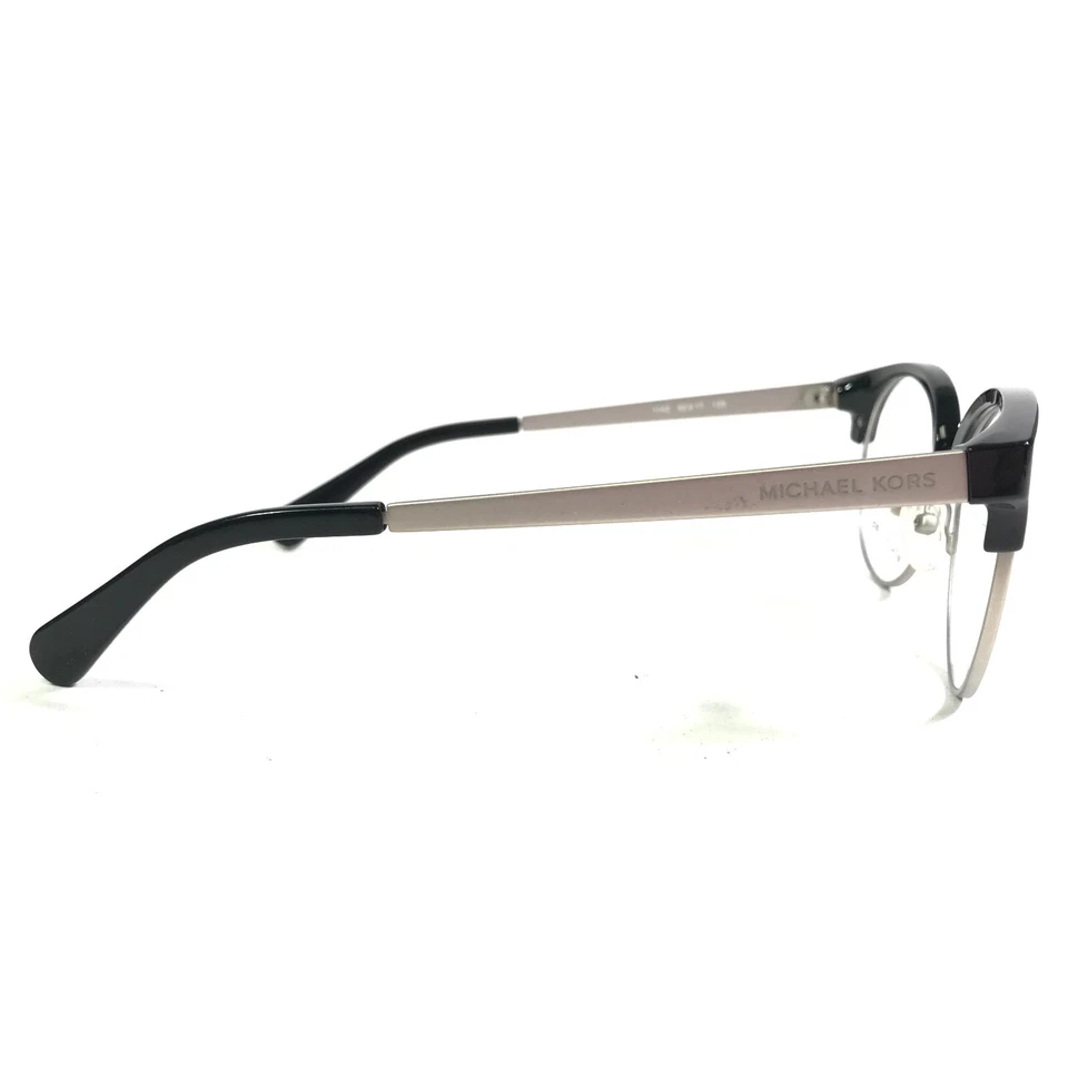 Monturas de gafas Michael Kors MK 3013 Anouk 1142 negras plateadas redondas 52-17-135 Foto 3 de 4