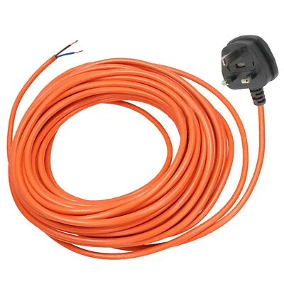 SPARES2GO Power Cable for BLACK & DECKER Lawnmower Strimmer Trimmer 12M Mains Lead Plug