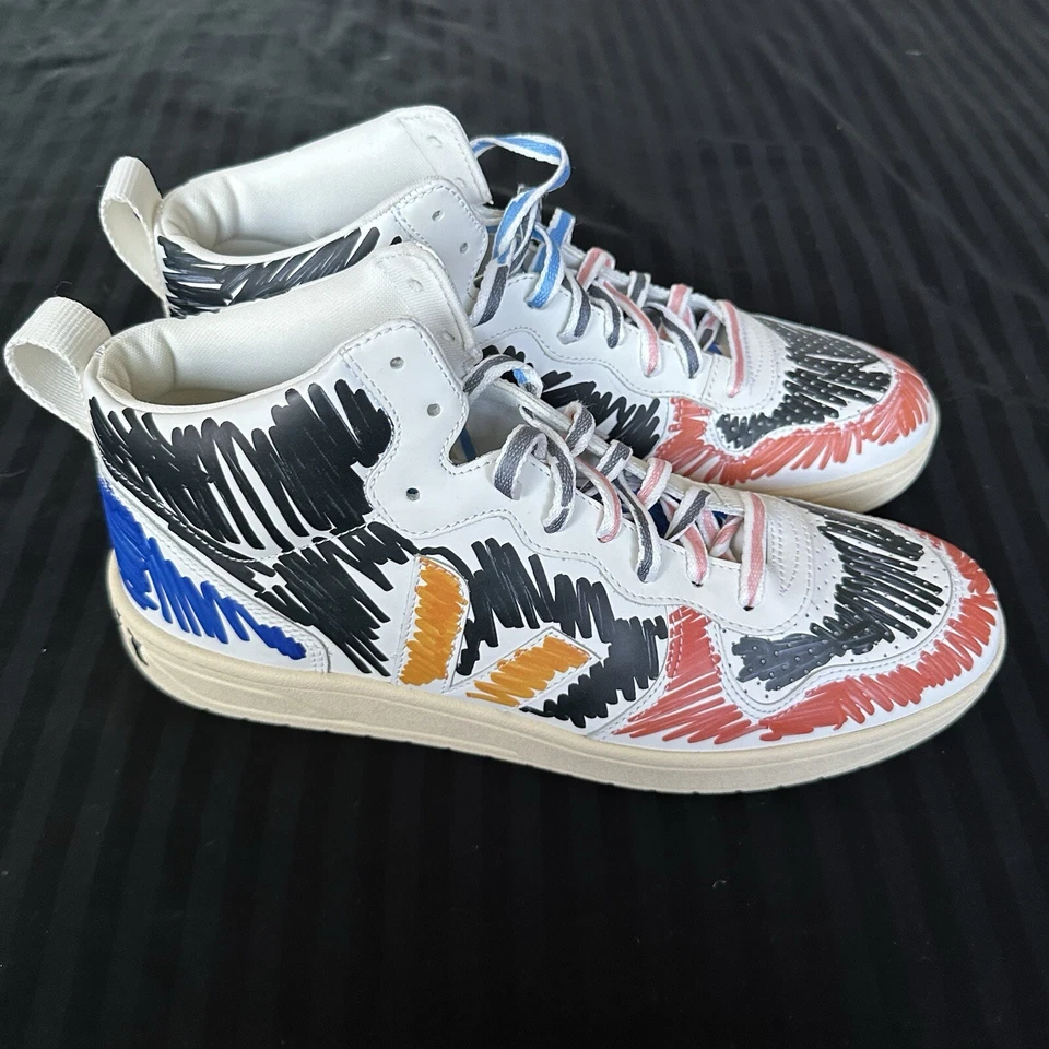 USADO UNA VEZ!! ZAPATILLAS DEPORTIVAS HOMBRE VEJA X MARNI V-15 SCRIBBLE TALLA 12 Foto 3 de 4