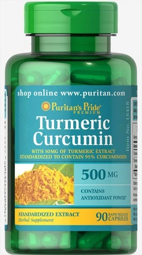 Puritan's Pride Turmeric Curcumin 500 mg - 90 Capsules