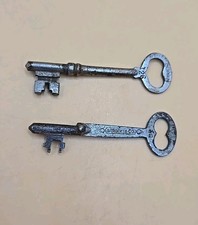 Antique Sargent & Co. Flat Skeleton Key #10 & Corbin Solid Skeleton Key #126