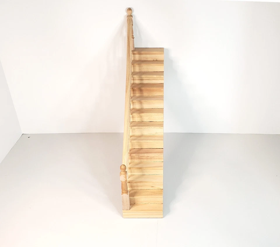 Dollhouse Stairs Staircase Assembled with Railing 1:12 Scale for 9" Ceilings - Image 3 of 4