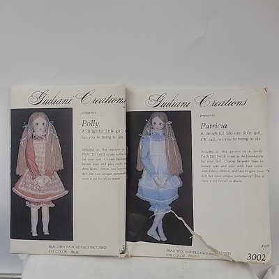 Vtg Giuliani Creations Polly And Patricia 40'' Tall Soft Patterns 3001 3002 Uncut