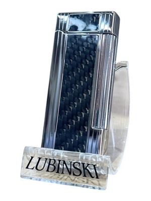 LUBINSKI OSTUNI LIGHTER SOFT FLAME SIDE CHROME AND BLACK LACQUER