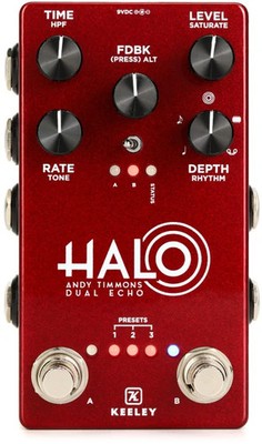 Keeley Halo Andy Timmons Dual Echo Pedal - Andy Apple Red, Sweetwater Exclusive