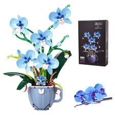Ideas Blue Orchid Ideas Flowers Building Block Set,DIY Home Decoration Kit fo...