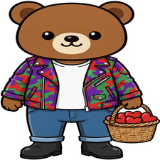 30 Custom Party Camo Cute Love Bear Personalized Address Labels