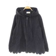 RED VALENTINO Scalloped Hooded Jacket Zip Up 38 Navy HK OS Women s