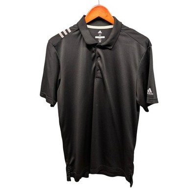 Adidas Golf Polo Shirt 3 Stripe Performance Mens M Black ADVS20R762 Athletic