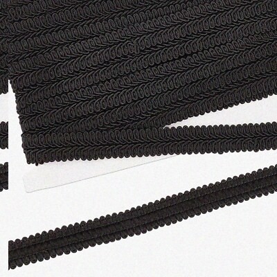 Black Braid Trim, 11 Yards, 5/8 Inch Polyester Woven