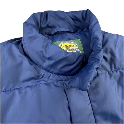 Vintage Cabela's Premier Northern Goose Down Puffer Vest XL Navy