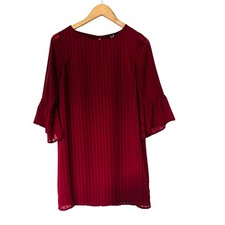 Lulus Better Than Ever Flounce Sleeve Shift Dress Size S Small NEW Wine Red