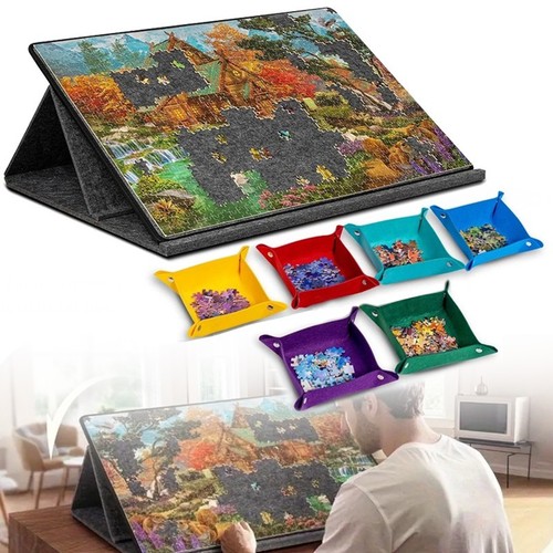 1000Pcs jigsaw Puzzle Board Portable Felt Puzzle Plateau 6 Drawers Puzzle Table