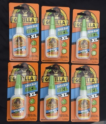 GORILLA Super Glue Gel XL, 25 Gram, Clear, (PACK OF 6!!!!)