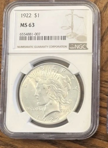 1922 Peace Dollar MS-63 NGC
