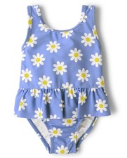 And Toddler Girls Sleeveless One Piece SwimsuitBaby-GirlsSpeedway Blue Neon4T
