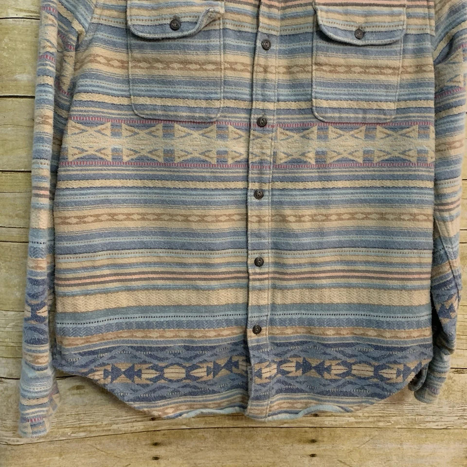 Camisa LUCKY BRAND Para Hombres Grande Chaqueta de Franela Azteca Con Botones Manga Larga Pesada Foto 3 de 4