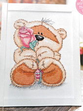 CUTE FIZZY MOON WITH A PINK ROSE CROSS STITCH CHART. FOR CHARITY 🎁