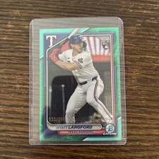 Wyatt Langford 2024 Bowman Chrome Mega Box Aqua Mojo Refractor RC #/299 Texas