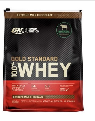 Optimum Nutrition Gold Standard 100% Whey Chocolate 5.64 Lbs Build Muscles